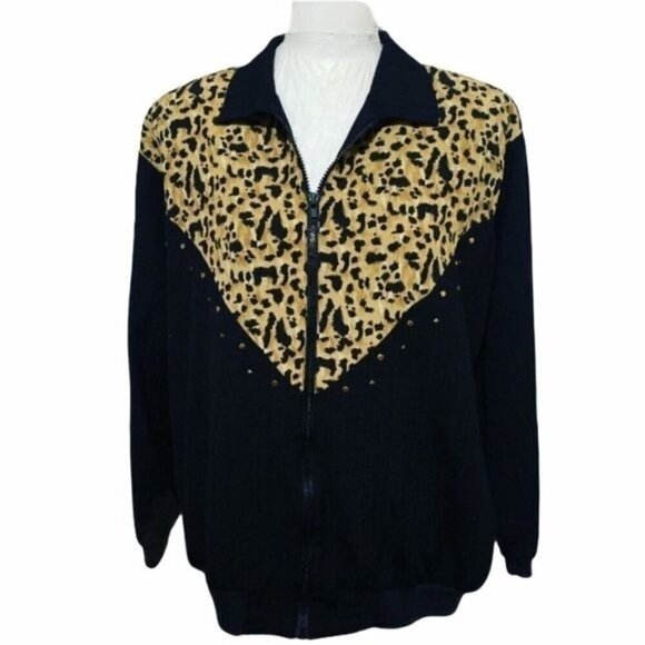 Y2K Retro VTG GW by Graff Womens Jacket Animal Print - Picture 1 of 9